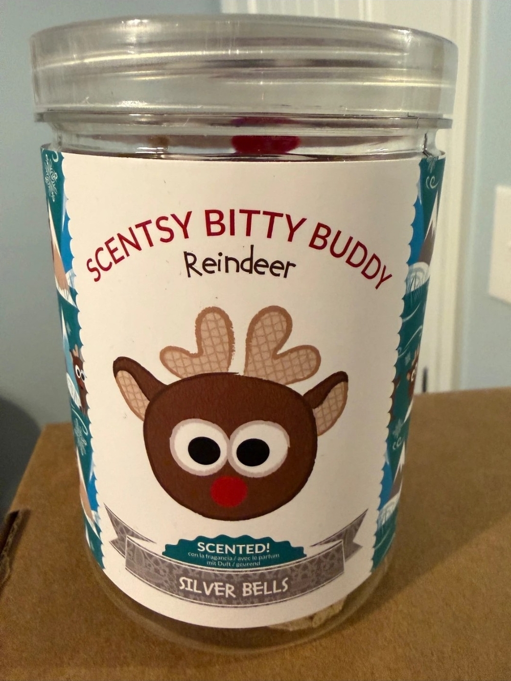 Scentsy Brown Reindeer Bitty Buddy with Red Nose